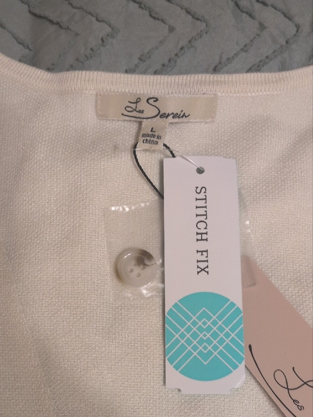 Les Serein Sleeveless V-Neck Button Front Vest Top, Sz L, NWT - Picture 5 of 6